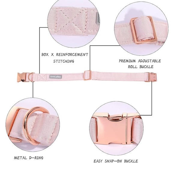 Pink Lionet Dog Bowtie (Detachable) Collar - Picture 3 of 6